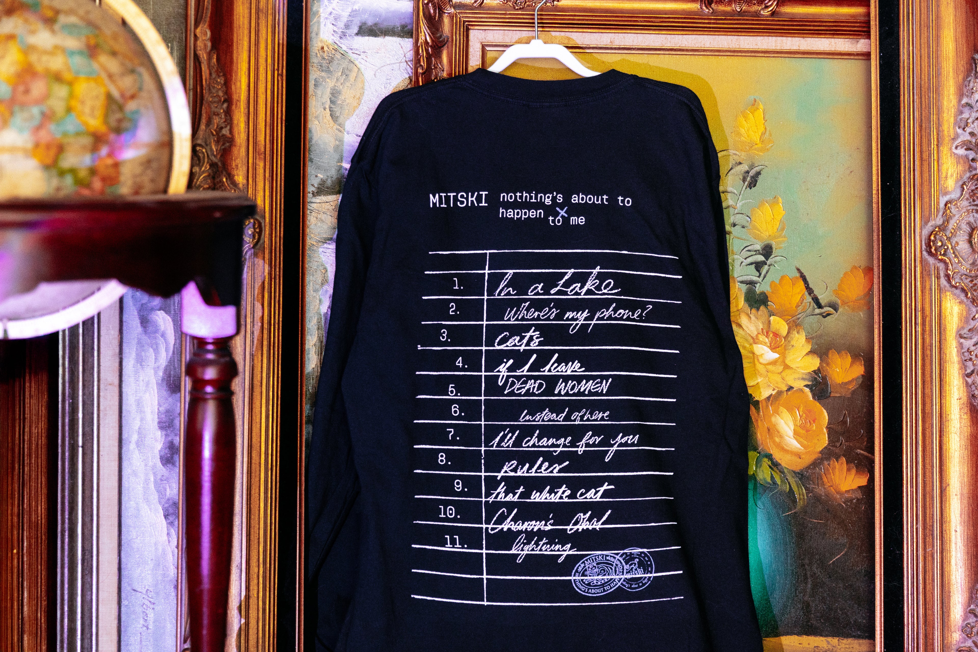 Library Stamp Long Sleeve Tee (Black)