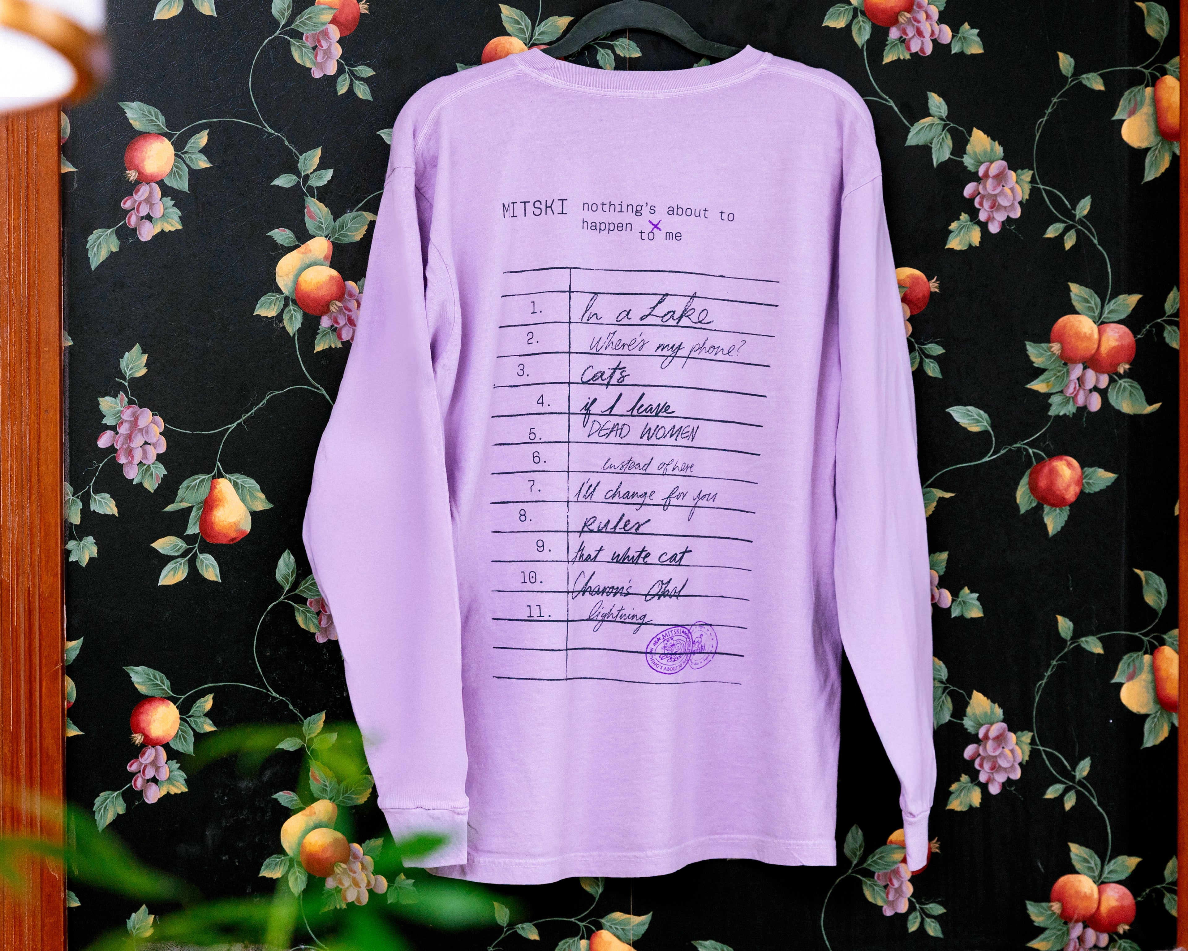 Library Stamp Long Sleeve Tee (Orchid)