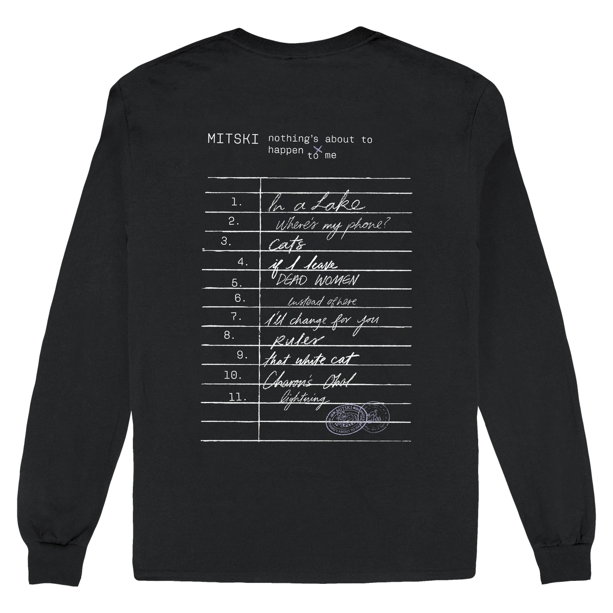 Library Stamp Long Sleeve Tee (Black)
