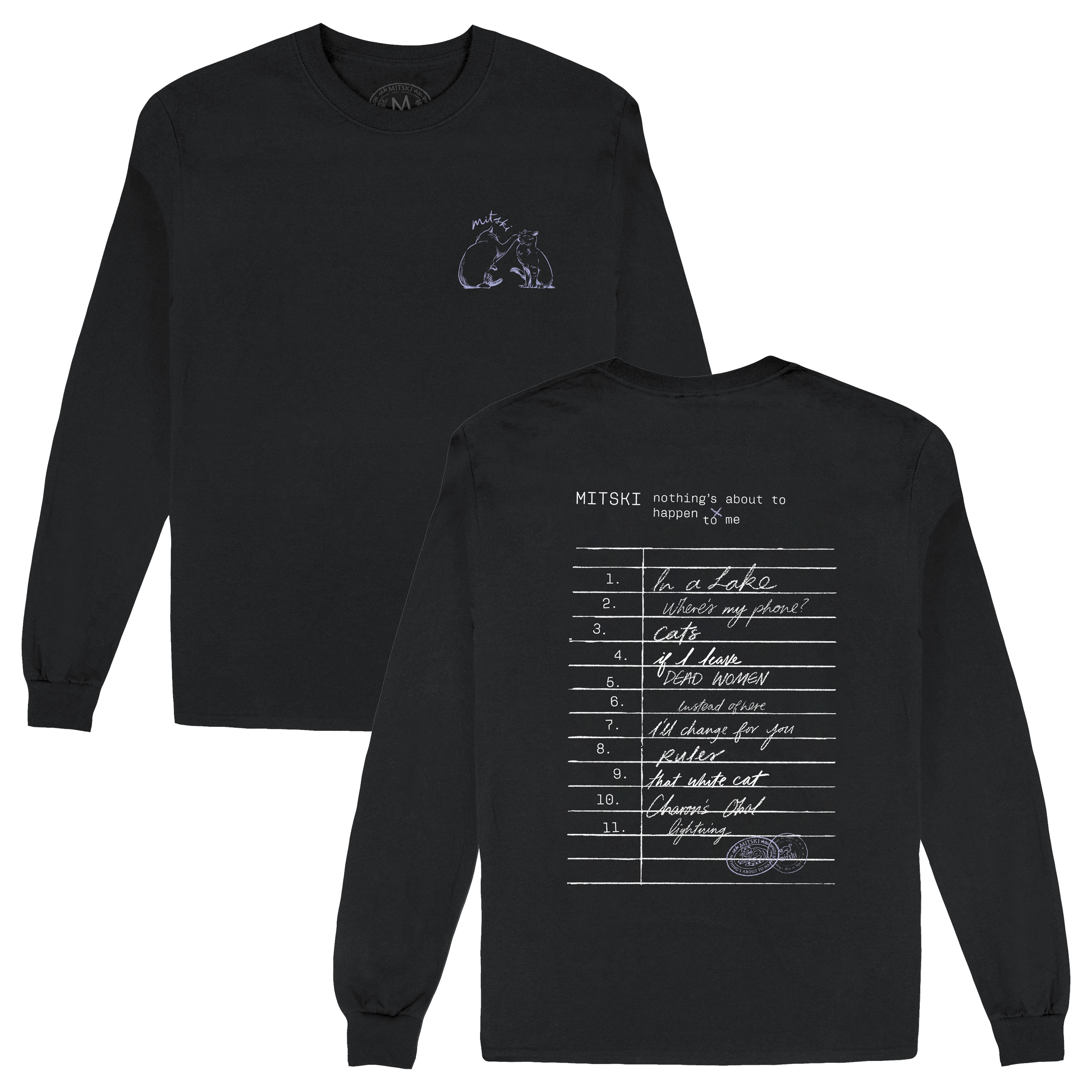 Library Stamp Long Sleeve Tee (Black)