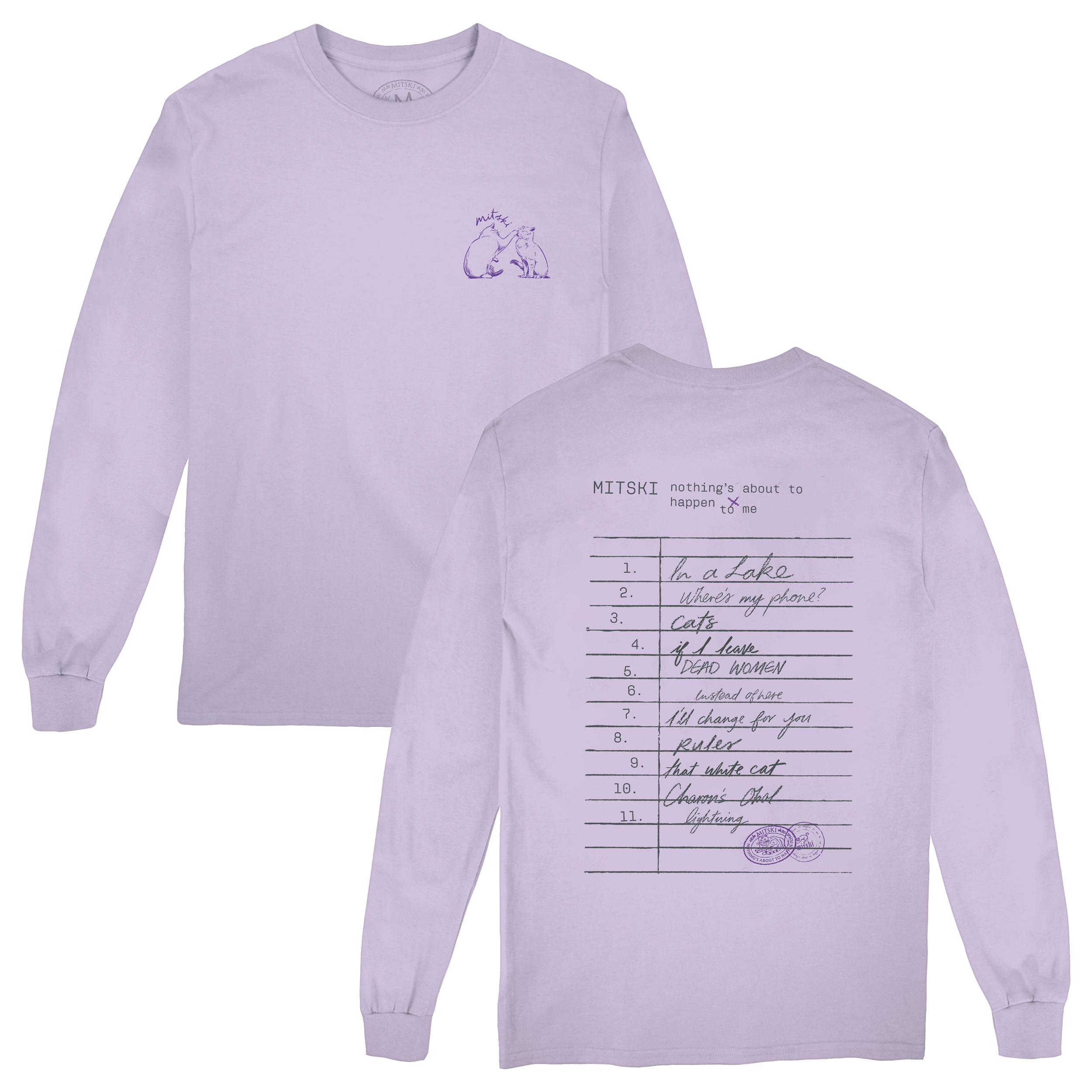 Library Stamp Long Sleeve Tee (Orchid)