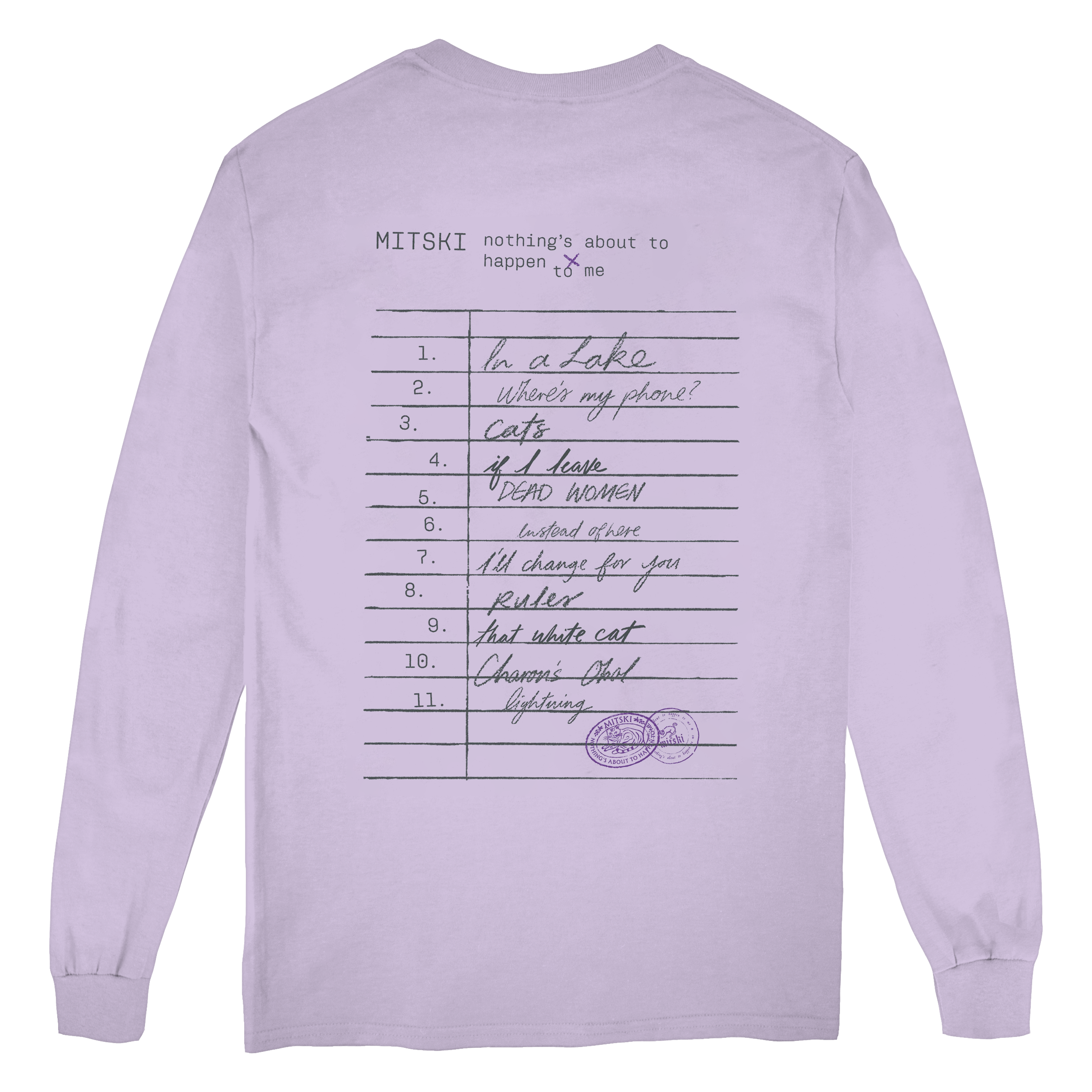 Library Stamp Long Sleeve Tee (Orchid)