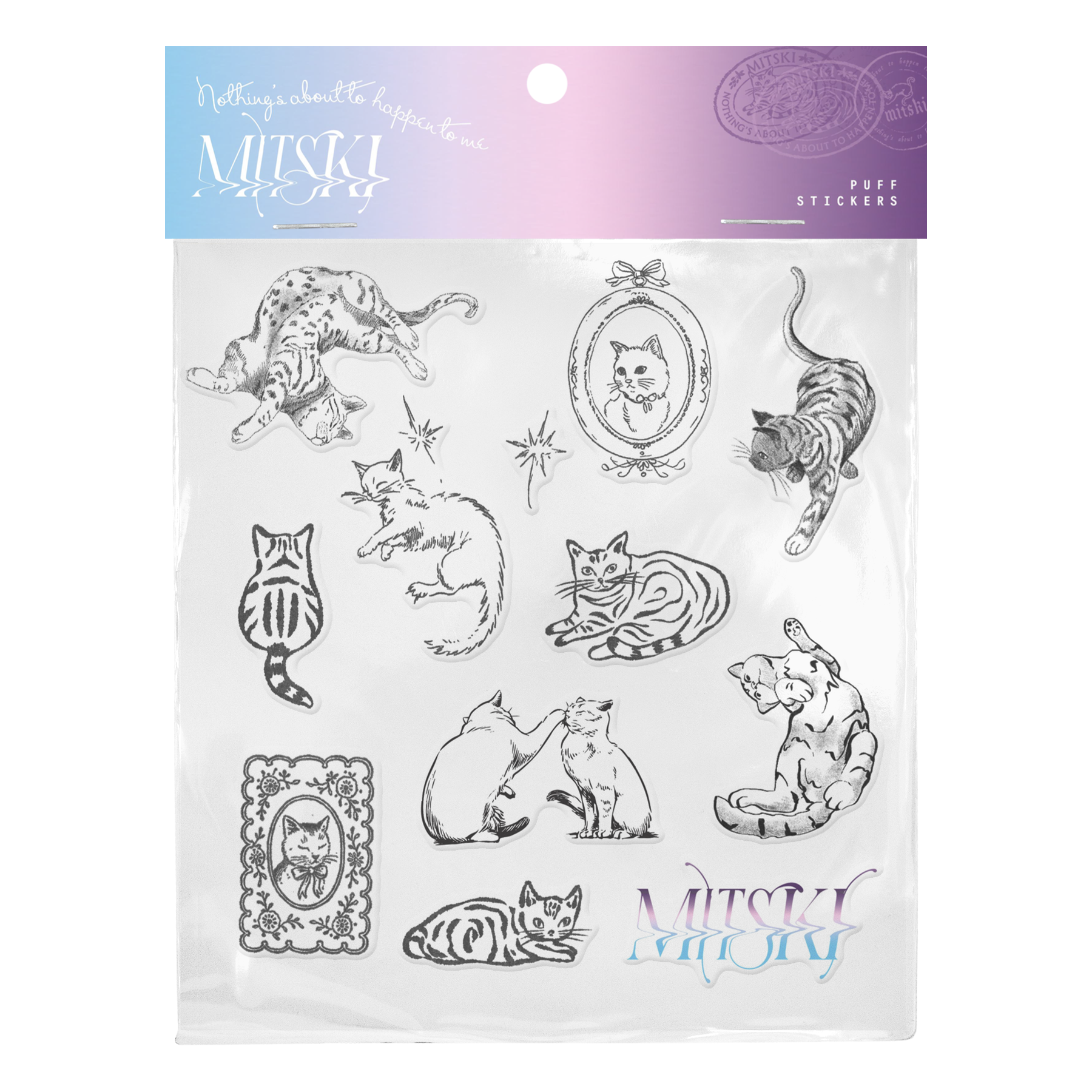 Collage Cats Puff Sticker Sheet